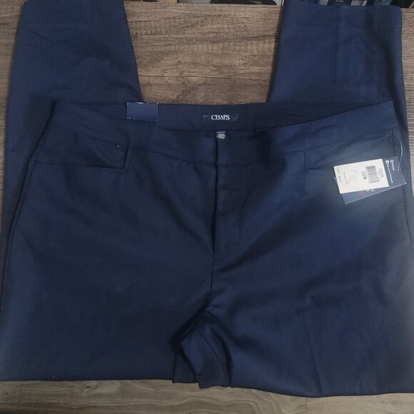 Chaps Navy Blue Chino Pants Size 22W NWT - Picture 2 of 6